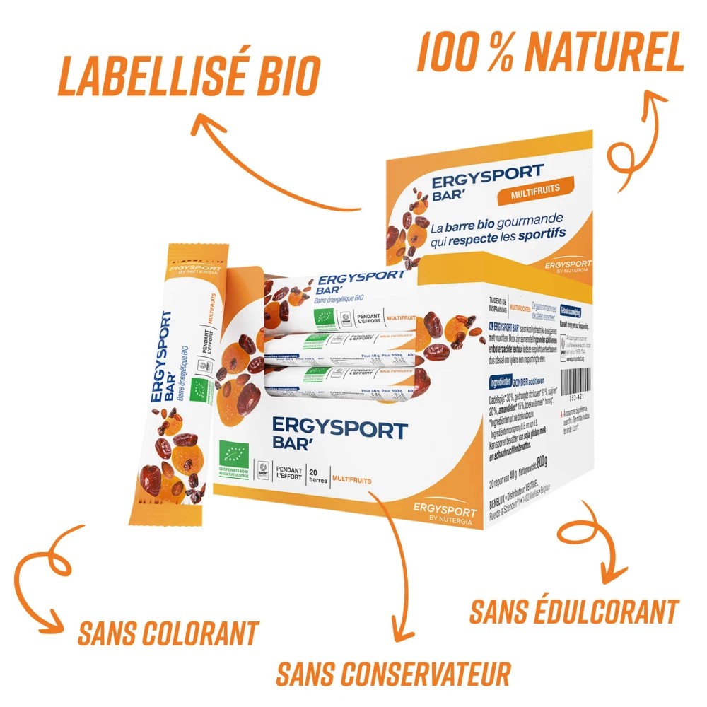 Étui 20 barres ERGYSPORT BAR' Multifruits